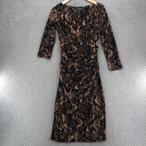 Ralph Lauren Black and Brown Long Sleeve Dress